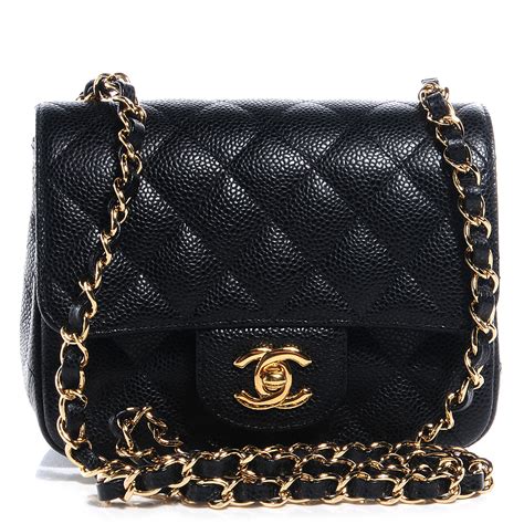 chanel black caviar square mini flap bag|CHANEL Caviar Mini Square Flap Black.